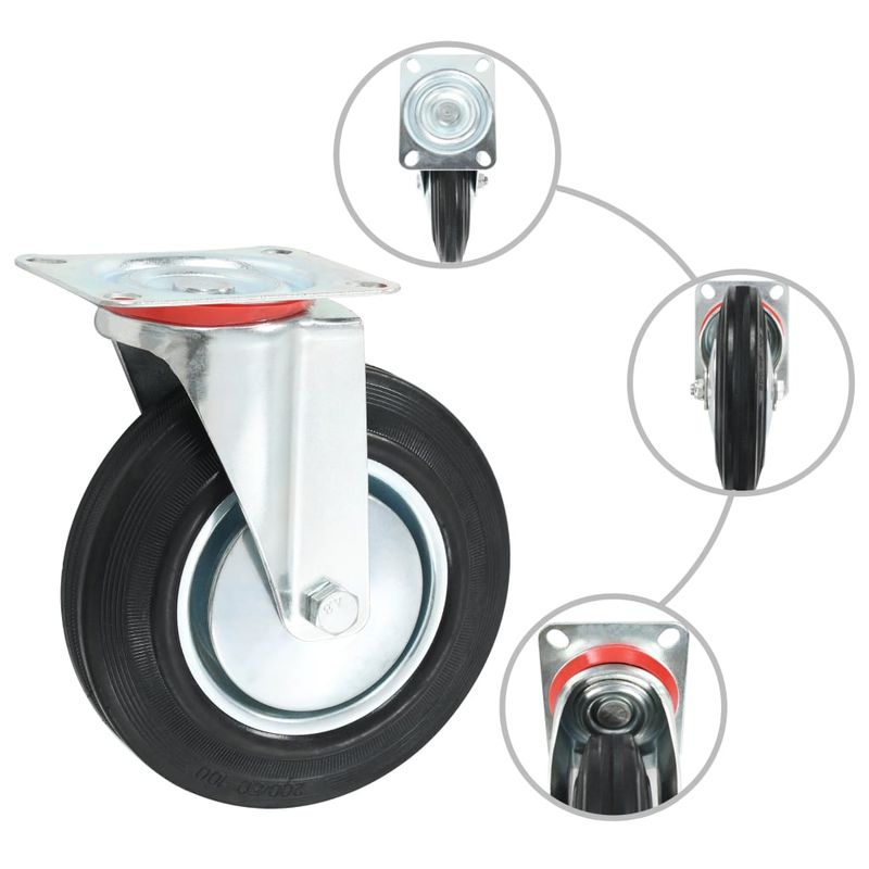 Casa si Gradina - Constructii - Depozitare, transport si protectie - Accesorii echipamente pentru transport si ridicat - Roti pivotante, 8 buc., 200 mm - Infinity.ro