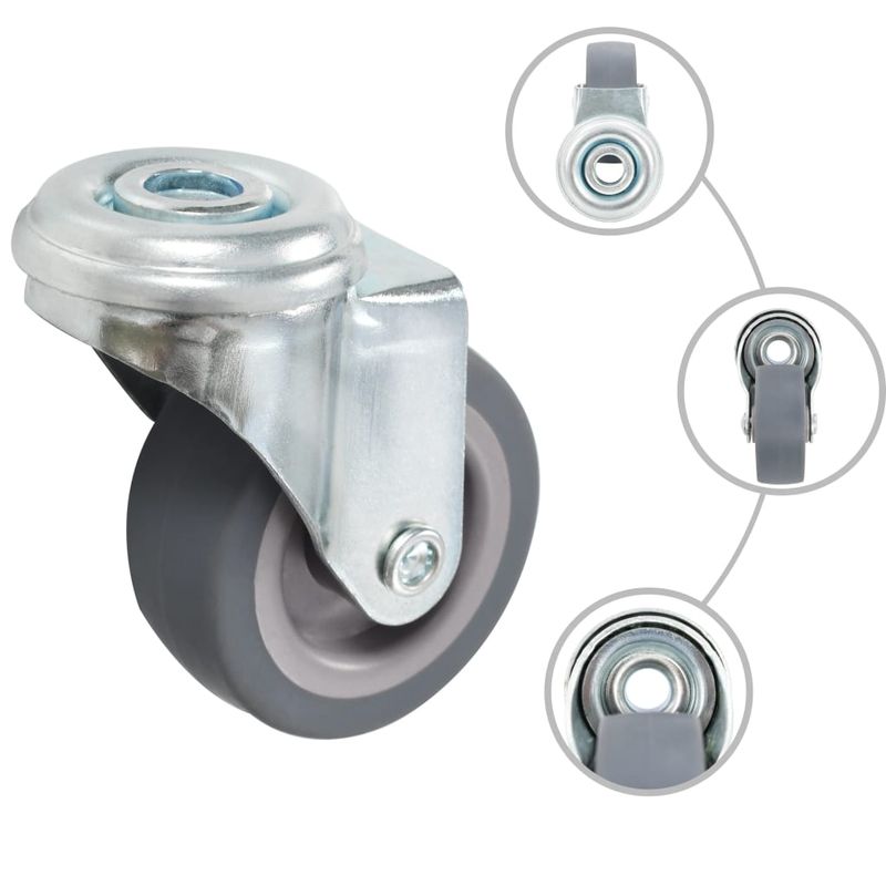 Casa si Gradina - Constructii - Depozitare, transport si protectie - Accesorii echipamente pentru transport si ridicat - Roti pivotante cu gaura pentru surub, 32 buc., 50 mm - Infinity.ro