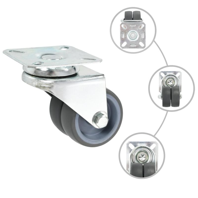 Casa si Gradina - Constructii - Depozitare, transport si protectie - Accesorii echipamente pentru transport si ridicat - Roti pivotante duble, 8 buc., 50 mm - Infinity.ro