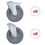 Casa si Gradina - Constructii - Depozitare, transport si protectie - Accesorii echipamente pentru transport si ridicat - Roti pivotante cu gaura pentru surub, 16 buc., 125 mm - Infinity.ro