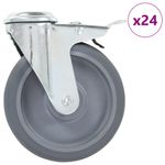 Casa si Gradina - Constructii - Depozitare, transport si protectie - Accesorii echipamente pentru transport si ridicat - Roti pivotante cu gaura pentru surub, 24 buc., 125 mm - Infinity.ro
