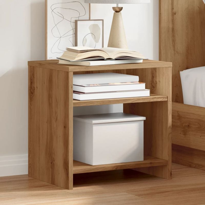 Casa si Gradina - Mobilier - Comode si corpuri - Noptiere - Noptiera, stejar artizanal, 40x30x40 cm, lemn prelucrat - Infinity.ro