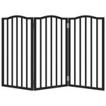 Petshop - Accesorii petshop - Culcusuri si custi - Custi interior si exterior - Poarta pentru caini pliabila 3 panouri negru, 150 cm, lemn plop - Infinity.ro