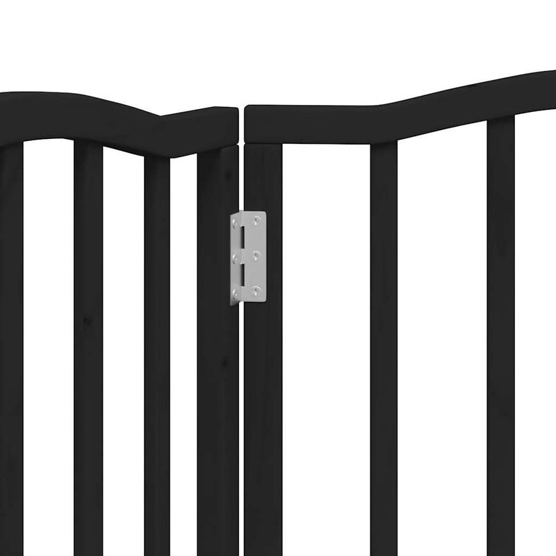 Petshop - Accesorii petshop - Culcusuri si custi - Custi interior si exterior - Poarta pentru caini pliabila 3 panouri negru, 150 cm, lemn plop - Infinity.ro