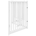 Petshop - Accesorii petshop - Culcusuri si custi - Custi interior si exterior - Poarta caini pliabila cu usa 4 panouri, alb, 320 cm, lemn brad, mărime 80x90x2 cm - Infinity.ro