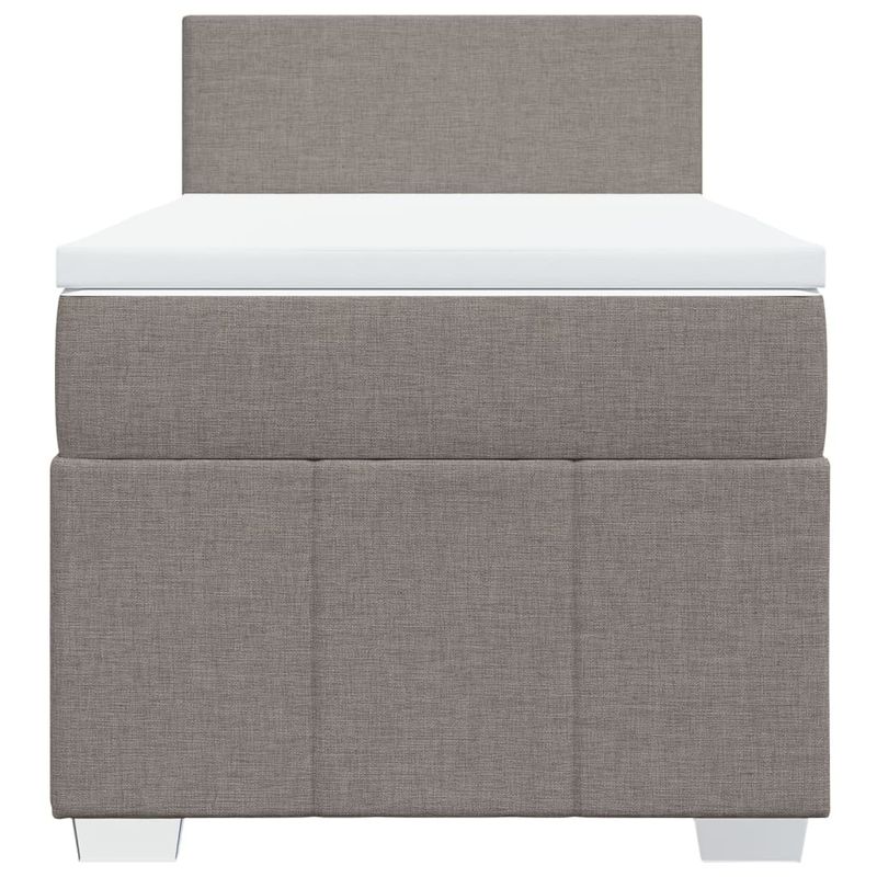 Casa si Gradina - Mobilier - Paturi si accesorii - Paturi - Pat box spring cu saltea, gri taupe, 80x200 cm, textil - Infinity.ro