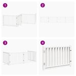 Petshop - Accesorii petshop - Culcusuri si custi - Custi interior si exterior - Poarta caini pliabila cu usa 4 panouri, alb, 320 cm, lemn brad, mărime 80x60x2 cm - Infinity.ro