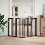 Petshop - Accesorii petshop - Culcusuri si custi - Custi interior si exterior - Poarta pentru caini pliabila 2 panouri maro, 160 cm, lemn plop - Infinity.ro