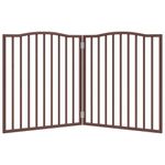 Petshop - Accesorii petshop - Culcusuri si custi - Custi interior si exterior - Poarta pentru caini pliabila 2 panouri maro, 160 cm, lemn plop - Infinity.ro