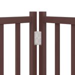 Petshop - Accesorii petshop - Culcusuri si custi - Custi interior si exterior - Poarta caini pliabila cu usa 12 panouri maro 600 cm, lemn plop - Infinity.ro