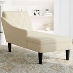 Casa si Gradina - Mobilier - Scaune si fotolii - Fotolii - Sezlong cu perna si cotiera dreapta, crem, textil - Infinity.ro