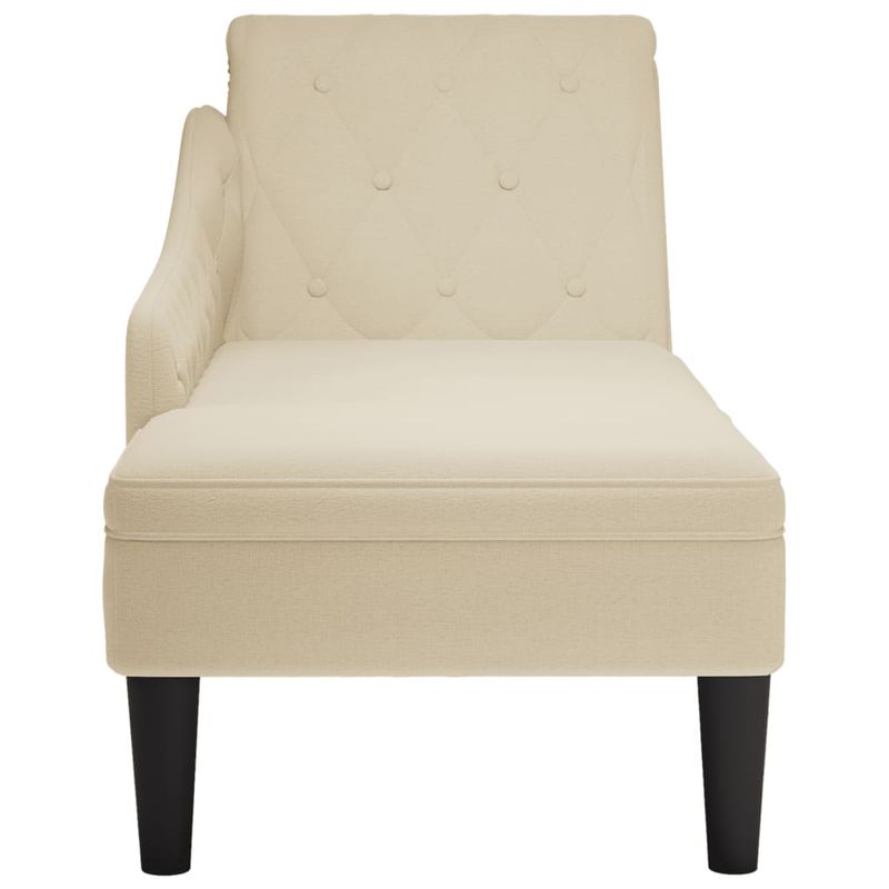 Casa si Gradina - Mobilier - Scaune si fotolii - Fotolii - Sezlong cu perna si cotiera dreapta, crem, textil - Infinity.ro