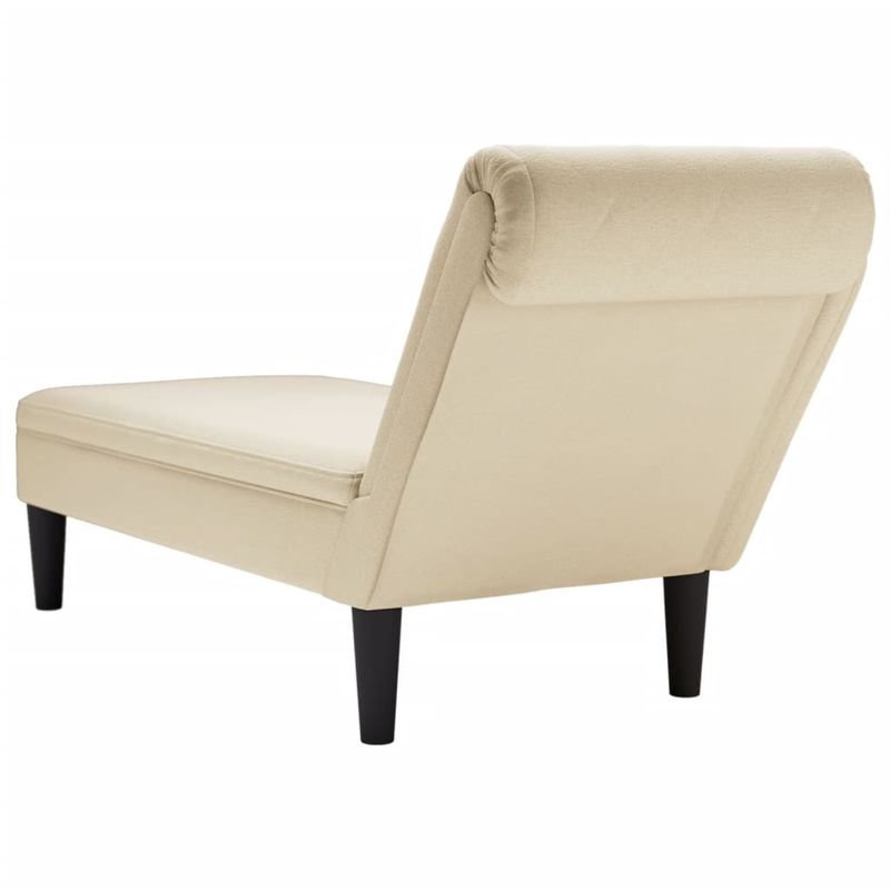 Casa si Gradina - Mobilier - Scaune si fotolii - Fotolii - Sezlong cu perna si cotiera dreapta, crem, textil - Infinity.ro