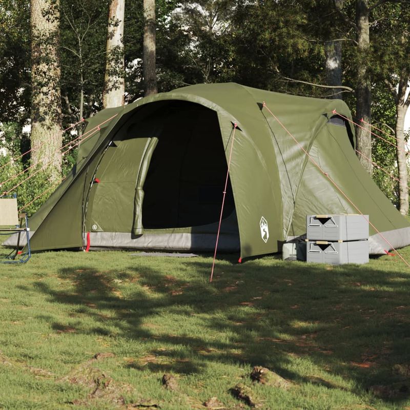 Sport si Outdoor - Camping - Corturi camping - Cort de familie cupola 375x225x176 cm verde masliniu impermeabil - Infinity.ro