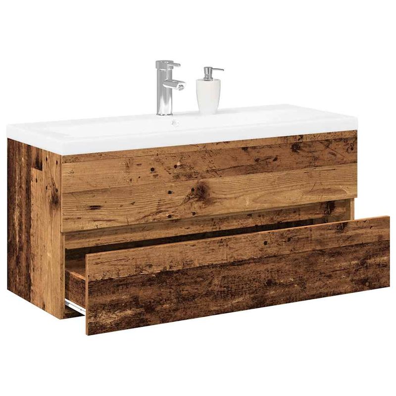 Casa si Gradina - Mobilier - Mobilier baie - Comode baie - Dulap chiuveta cu chiuveta incorporata lemn vechi 101x39,5x49cm - Infinity.ro