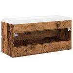 Casa si Gradina - Mobilier - Mobilier baie - Comode baie - Dulap chiuveta cu chiuveta incorporata lemn vechi 101x39,5x49cm - Infinity.ro