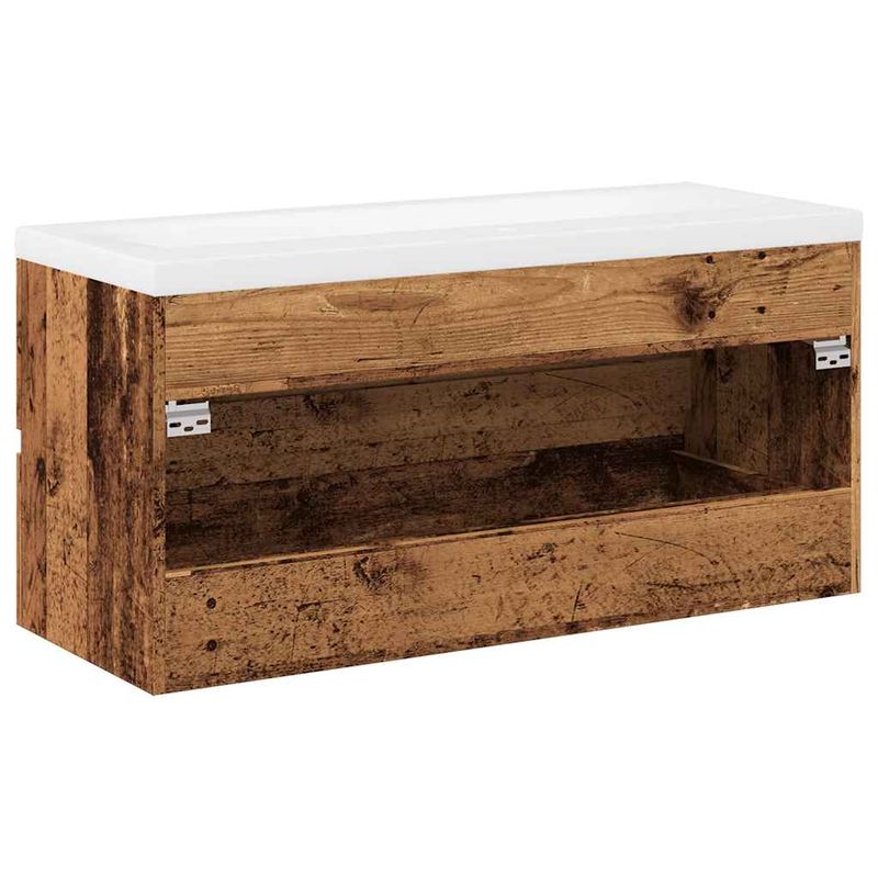Casa si Gradina - Mobilier - Mobilier baie - Comode baie - Dulap chiuveta cu chiuveta incorporata lemn vechi 101x39,5x49cm - Infinity.ro