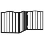 Petshop - Accesorii petshop - Culcusuri si custi - Custi interior si exterior - Poarta pentru caini pliabila 3 panouri negru, 150 cm, lemn plop - Infinity.ro