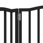 Petshop - Accesorii petshop - Culcusuri si custi - Custi interior si exterior - Poarta pentru caini pliabila 3 panouri negru, 150 cm, lemn plop - Infinity.ro