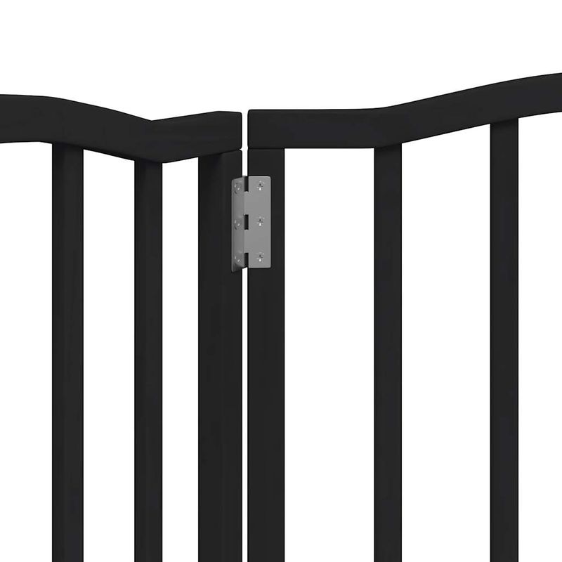 Petshop - Accesorii petshop - Culcusuri si custi - Custi interior si exterior - Poarta pentru caini pliabila 3 panouri negru, 150 cm, lemn plop - Infinity.ro