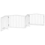 Petshop - Accesorii petshop - Culcusuri si custi - Custi interior si exterior - Poarta caini pliabila cu usa, 4 panouri, alb, 320 cm, lemn plop - Infinity.ro