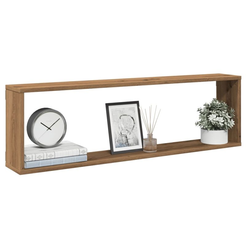 Casa si Gradina - Mobilier - Biblioteci si rafturi - Rafturi - Rafturi perete cub, 4 buc., stejar artizanal 100x15x30 cm lemn - Infinity.ro