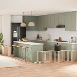 Petshop - Accesorii petshop - Culcusuri si custi - Custi interior si exterior - Poarta de caini pliabila cu usa, 12 panouri, 600 cm, lemn plop - Infinity.ro