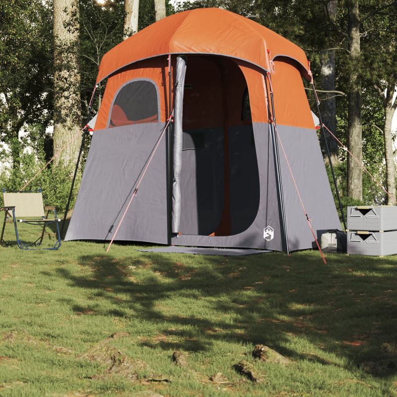 Sport si Outdoor - Camping - Corturi camping - Cort de dus pentru 2 persoane, gri/portocaliu, impermeabil - Infinity.ro