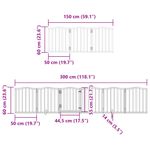 Petshop - Accesorii petshop - Culcusuri si custi - Custi interior si exterior - Poarta caini pliabila cu usa 9 panouri maro, 450 cm, lemn plop - Infinity.ro