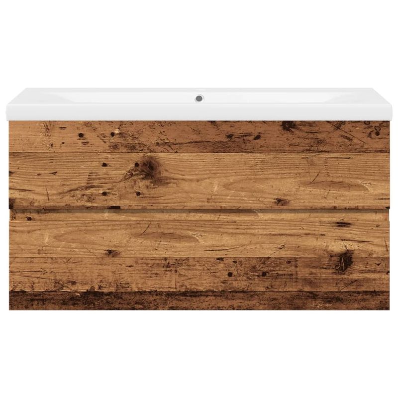 Casa si Gradina - Mobilier - Comode si corpuri - Masute de toaleta - Dulap chiuveta cu chiuveta incorporata lemn vechi 91x39,5x49 cm - Infinity.ro