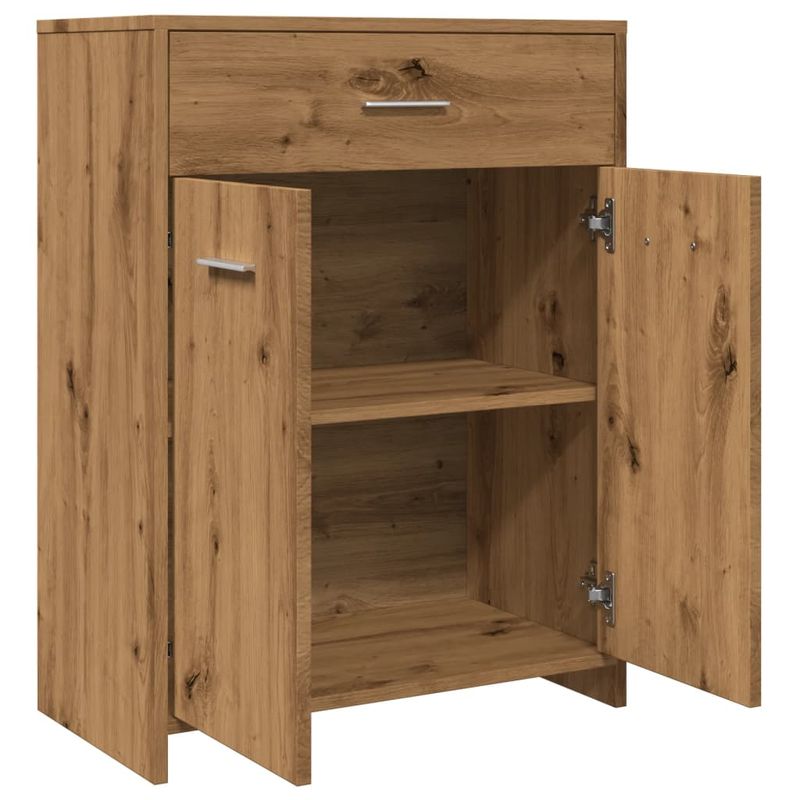 Casa si Gradina - Mobilier - Mobilier baie - Comode baie - Dulap pentru baie stejar artizanal, 60x33x80 cm, lemn prelucrat - Infinity.ro