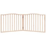 Petshop - Accesorii petshop - Culcusuri si custi - Custi interior si exterior - Poarta pentru caini pliabila, 2 panouri, 160 cm, lemn de plop - Infinity.ro