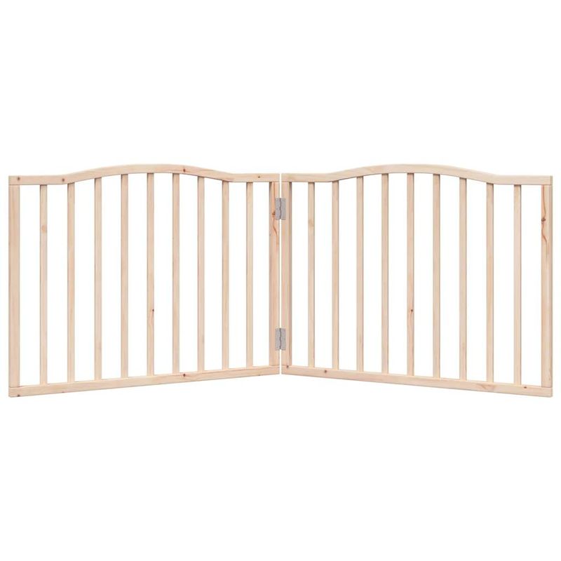 Petshop - Accesorii petshop - Culcusuri si custi - Custi interior si exterior - Poarta pentru caini pliabila, 2 panouri, 160 cm, lemn de plop - Infinity.ro