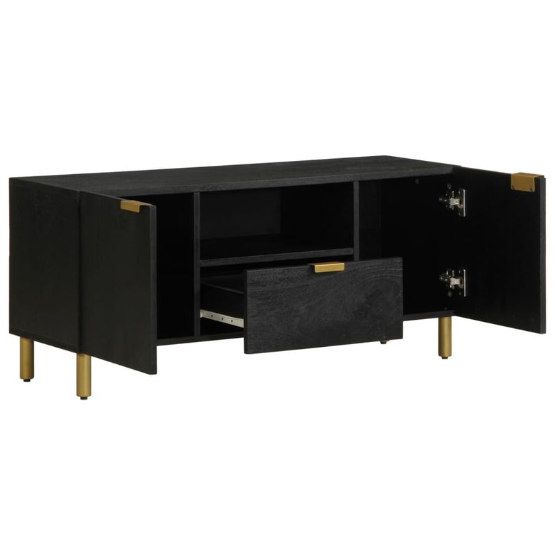 Casa si Gradina - Mobilier - Dulapuri si sifoniere - Dulapuri - Dulap TV, negru, 105x33x46 cm, lemn prelucrat - Infinity.ro