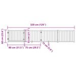 Petshop - Accesorii petshop - Culcusuri si custi - Custi interior si exterior - Poarta caini pliabila cu usa 4 panouri maro 320 cm, lemn brad, mărime 80x60x2 cm - Infinity.ro