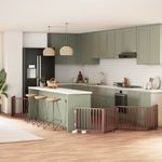 Petshop - Accesorii petshop - Culcusuri si custi - Custi interior si exterior - Poarta caini pliabila cu usa 10 panouri maro, 800 cm, lemn plop - Infinity.ro