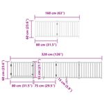 Petshop - Accesorii petshop - Culcusuri si custi - Custi interior si exterior - Poarta caini pliabila cu usa 8 panouri negru 640 cm, lemn plop - Infinity.ro