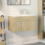 Casa si Gradina - Mobilier - Mobilier baie - Comode baie - Dulap pentru chiuveta de baie, lavoar incorporat, stejar sonoma - Infinity.ro