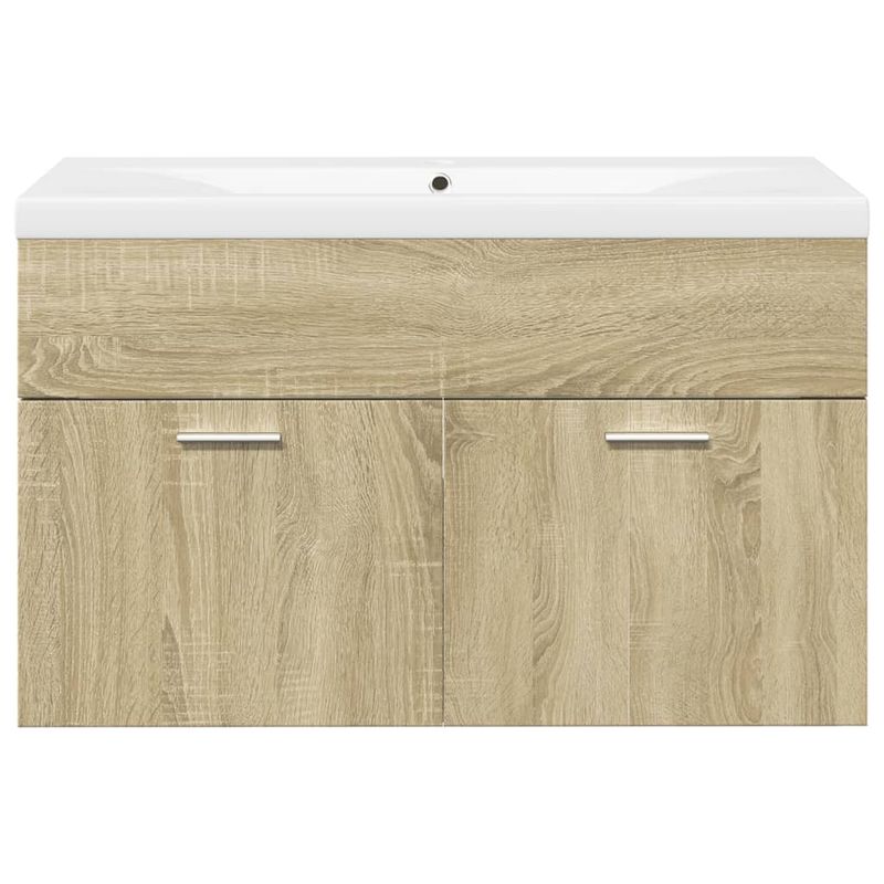 Casa si Gradina - Mobilier - Mobilier baie - Comode baie - Dulap pentru chiuveta de baie, lavoar incorporat, stejar sonoma - Infinity.ro