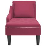 Casa si Gradina - Mobilier - Scaune si fotolii - Fotolii - Sezlong cu perna si cotiera dreapta, rosu vin, catifea - Infinity.ro