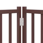 Petshop - Accesorii petshop - Culcusuri si custi - Custi interior si exterior - Poarta caini pliabila cu usa 12 panouri maro 960 cm, lemn plop - Infinity.ro