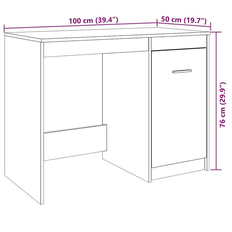 Casa si Gradina - Mobilier - Mese si birouri - Birouri - Birou, lemn vechi, 100x50x76 cm, lemn prelucrat - Infinity.ro