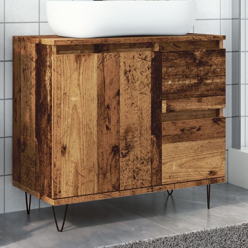 Casa si Gradina - Mobilier - Mobilier baie - Comode baie - Dulap chiuveta baie, lemn vechi, 65x33x60 cm, lemn prelucrat - Infinity.ro