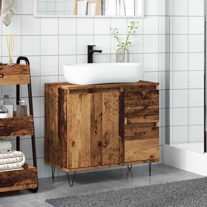 Casa si Gradina - Mobilier - Mobilier baie - Comode baie - Dulap chiuveta baie, lemn vechi, 65x33x60 cm, lemn prelucrat - Infinity.ro