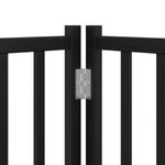 Petshop - Accesorii petshop - Culcusuri si custi - Custi interior si exterior - Poarta caini pliabila cu usa 12 panouri negru 960 cm, lemn plop - Infinity.ro