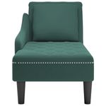 Casa si Gradina - Mobilier - Scaune si fotolii - Fotolii - Sezlong cu perna si cotiera dreapta, verde inchis, catifea - Infinity.ro