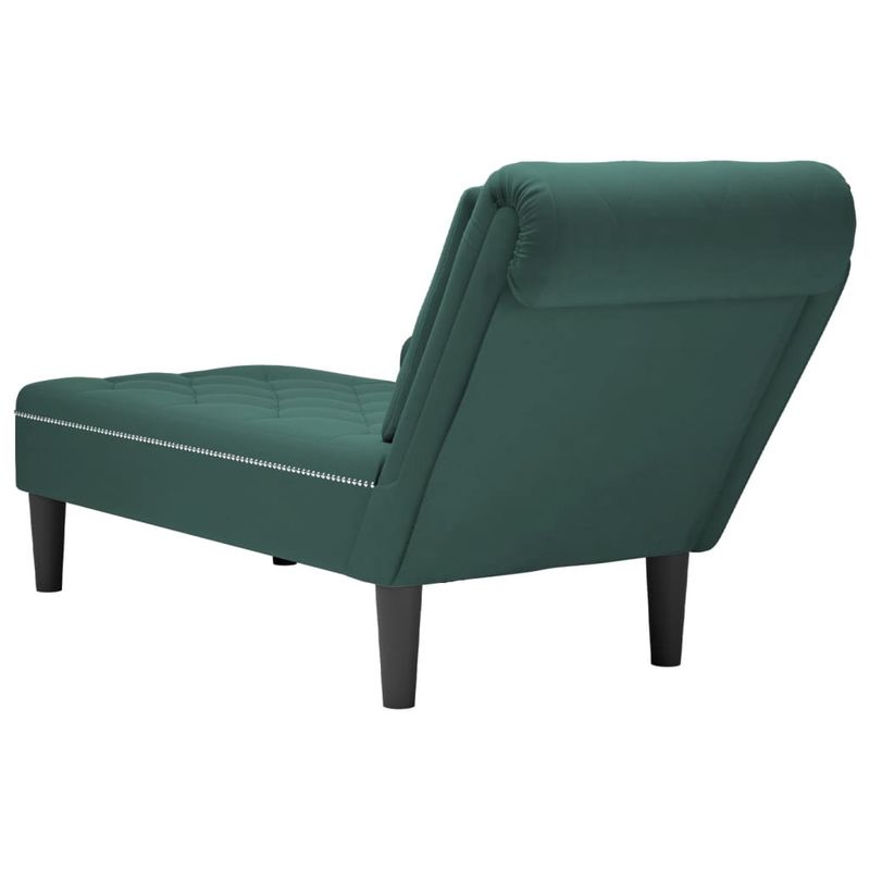 Casa si Gradina - Mobilier - Scaune si fotolii - Fotolii - Sezlong cu perna si cotiera dreapta, verde inchis, catifea - Infinity.ro