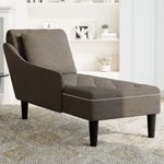Casa si Gradina - Mobilier - Scaune si fotolii - Fotolii - Sezlong cu perna si cotiera dreapta, gri inchis piele ecologica - Infinity.ro