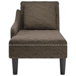 Casa si Gradina - Mobilier - Scaune si fotolii - Fotolii - Sezlong cu perna si cotiera dreapta, gri inchis piele ecologica - Infinity.ro
