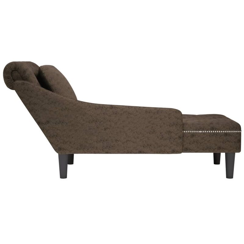 Casa si Gradina - Mobilier - Scaune si fotolii - Fotolii - Sezlong cu perna si cotiera dreapta, gri inchis piele ecologica - Infinity.ro